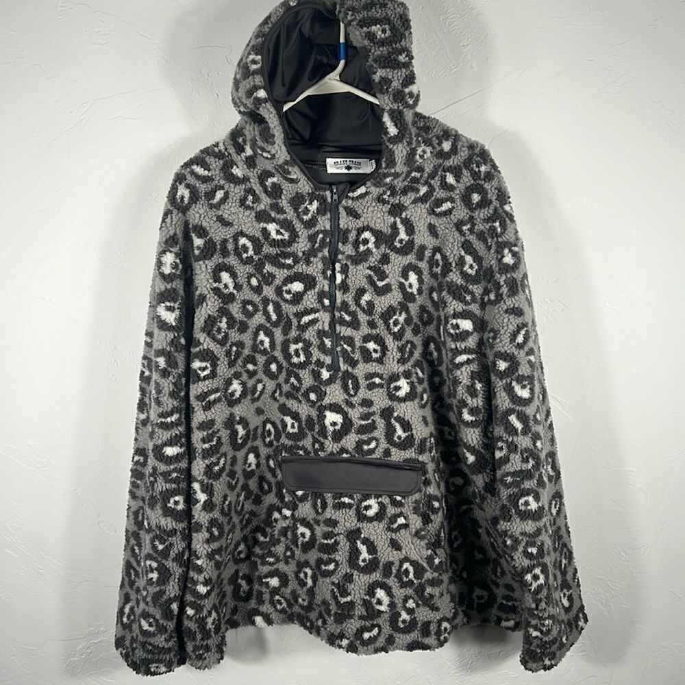 🔥🔥 CRAZY TRAIN SNOW PULLOVER Sherpa Sweatshirt Hoodie - Women Sz 3XL - PERFECT